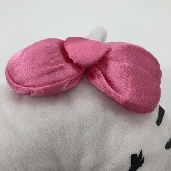 Hello Kitty Pillow Plush Winking Face Head Shape Zipper Pocket Pink Bow 13" FLAW - Picture 7 of 13